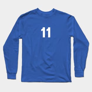 Number Eleven - 11 - Any Color - Team Sports Numbered Uniform Jersey - Birthday Gift Long Sleeve T-Shirt